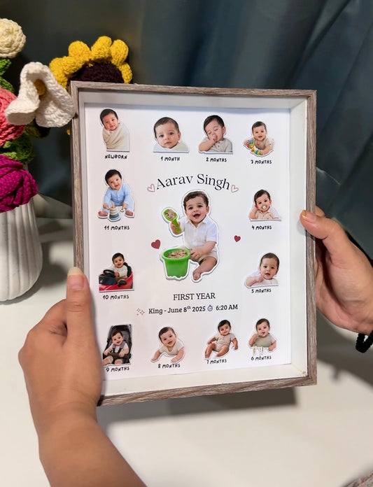 Baby First Year 3D Photo Frame (with Name, Birth Date & Time)